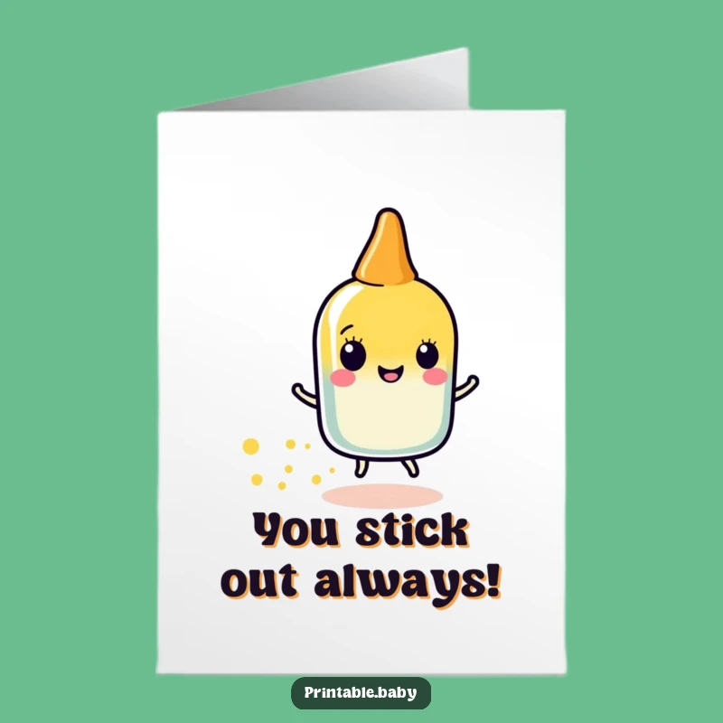 Free Printable Glue Stick Congrats Card: Sparkly Downloadable Gift for Shining Achievements