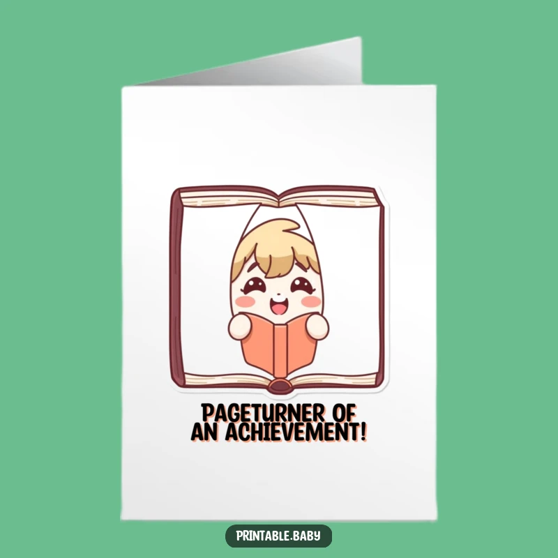 Free Printable Congratulations Card: Happy Book Character for Any Achievement Gift