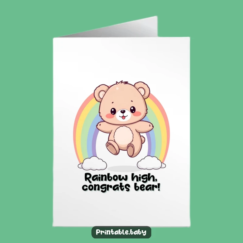 Free Printable Bear Congrats Card: Funny Downloadable Achievement Gift!