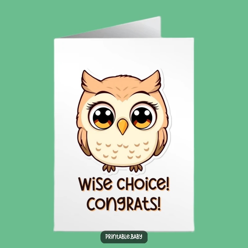 Free Printable Congrats Card: Owl's Big Surprise Success!