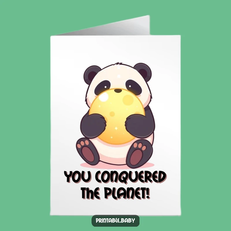 Free Printable Panda Congrats Card: Hug Your World Downloadable Gift