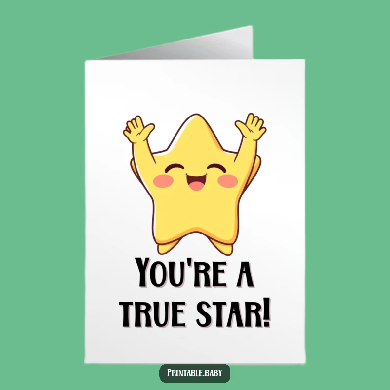 Free Printable Congrats Card: Star's Joyful Celebration!