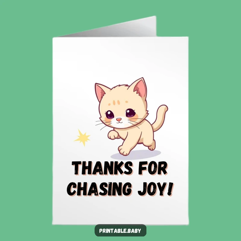 Free Printable Kitten Thank You Card: Comet Chase Downloadable Gift