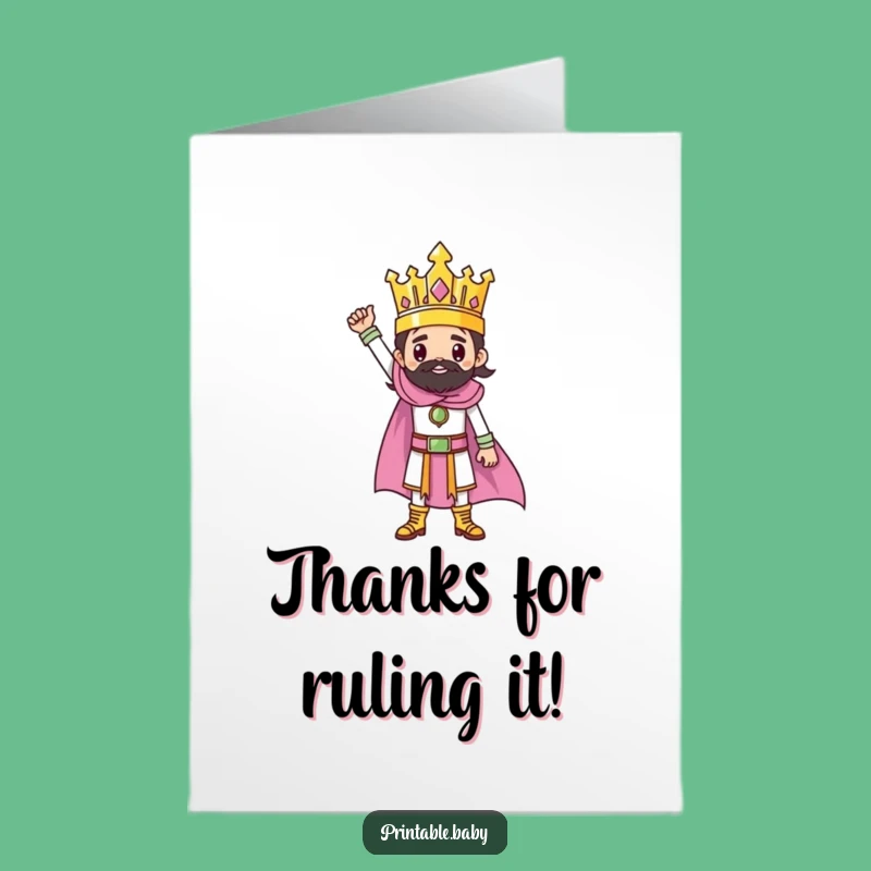Free Printable Ruler Thank You Card: Funny Triumphant Drawing Downloadable Gift