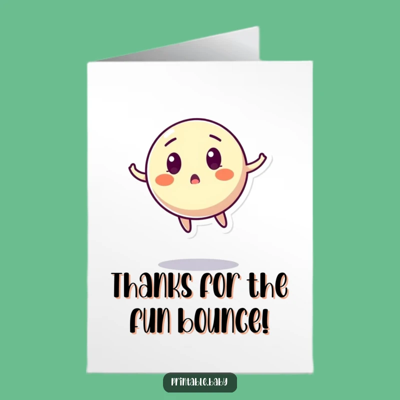 Free Printable Thank You Card: Bouncing Ball's Surprised Gratitude!