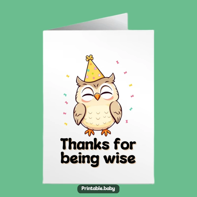 Free Printable Thank You Card: Giggling Owl Party DIY