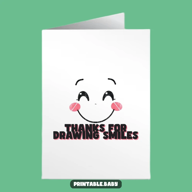 Free Printable Funny Thank You Card: Crayon's Cheerful Art Downloadable Gift