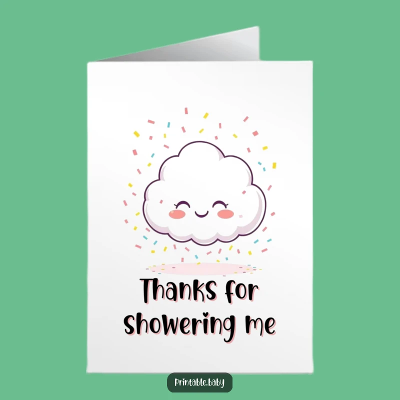 Free Printable Thank You Card: Confetti Cloud - Grateful & Funny Downloadable Note!