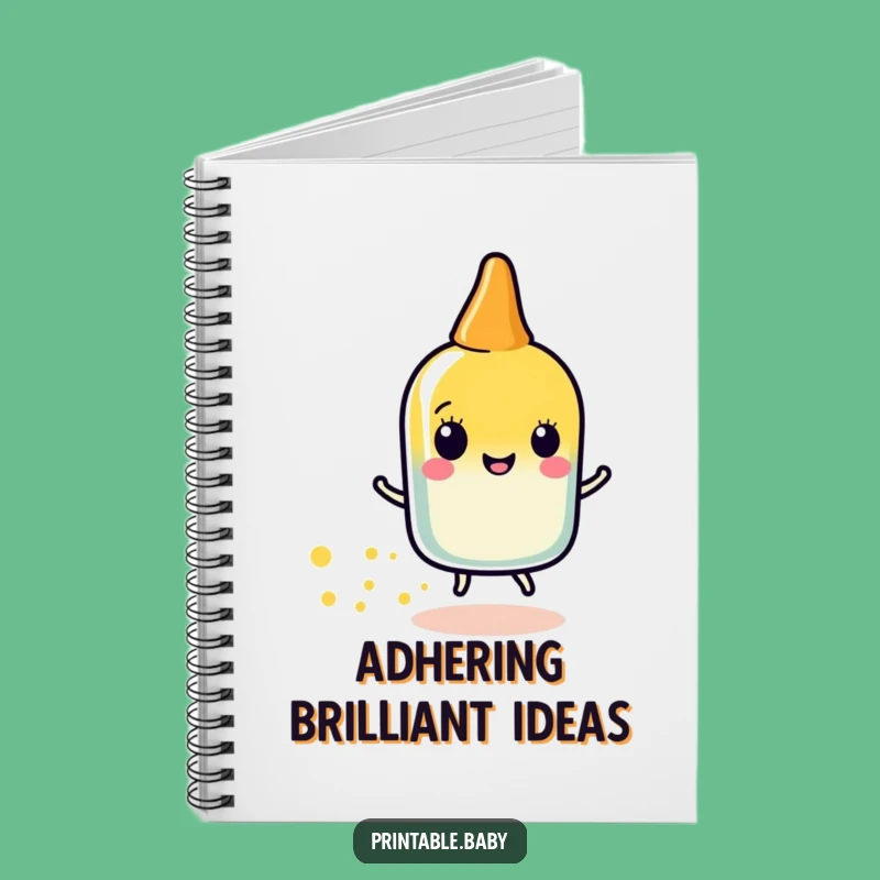 Funny Glue Stick Sparkle Notebook: Character Journal Gift for Ideas