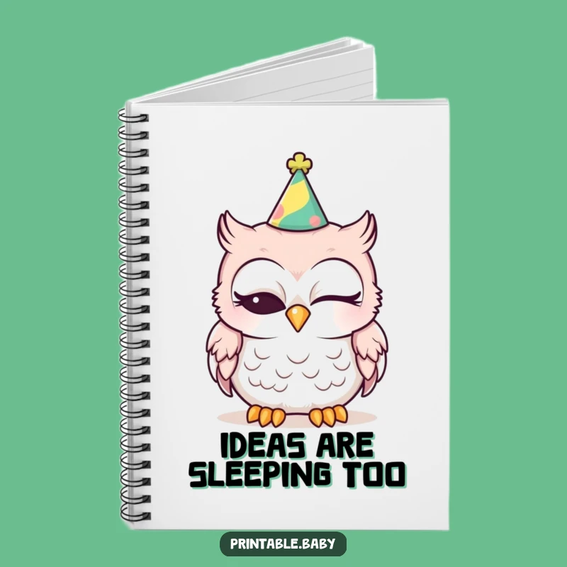Funny Sleepy Baby Owl Notebook - Jot Down Fun Ideas Hilariously
