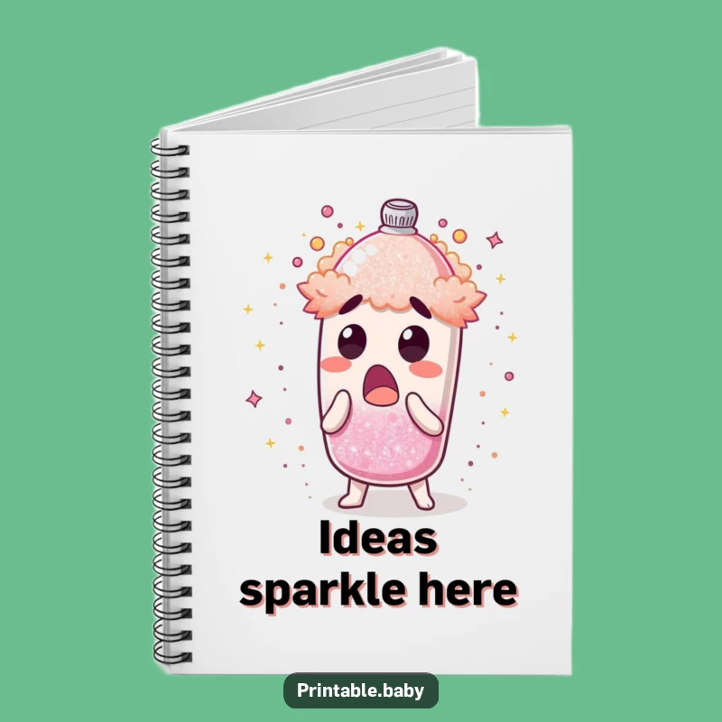 Funny Glitter Shaker Notebook: Surprised Character's Sparkle for Notes, Humorous Journal Gift
