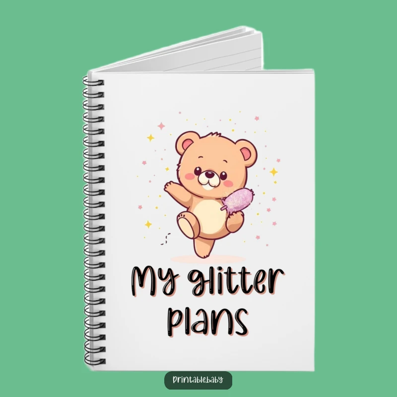 Funny Bear Cub Glitter Notebook: Sparkle Explosion Journal, Hilarious Gift for Dreamers