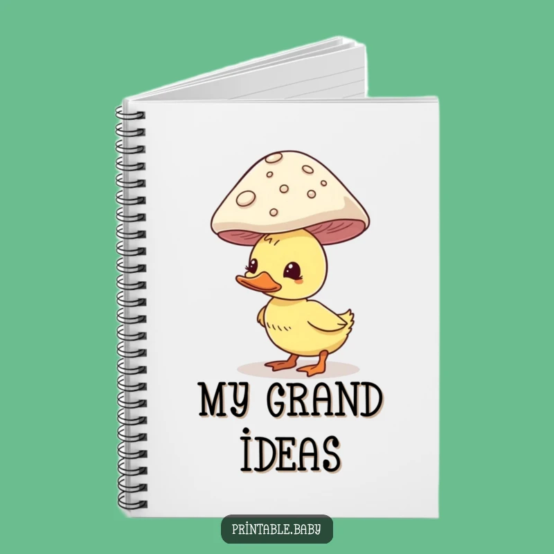 Funny Duckling Notebook - Balancing Mushroom Journal, a Quirky Woodland Gift