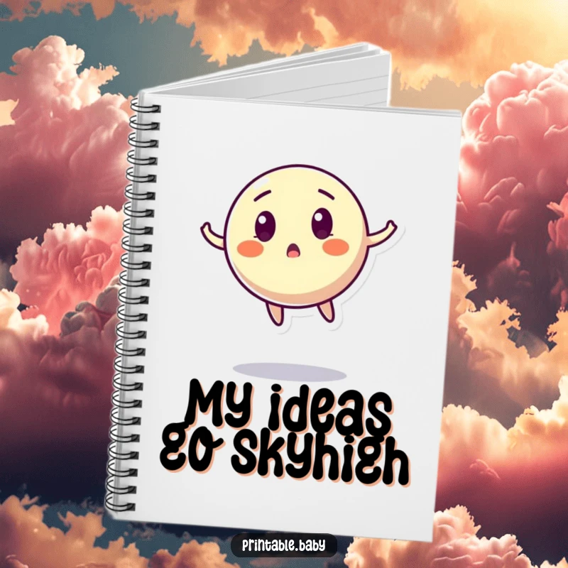 Funny Bouncing Ball Notebook: A notebook featuring a surprised, mid-air bouncing ball character on the cover, perfect for active note-taking.