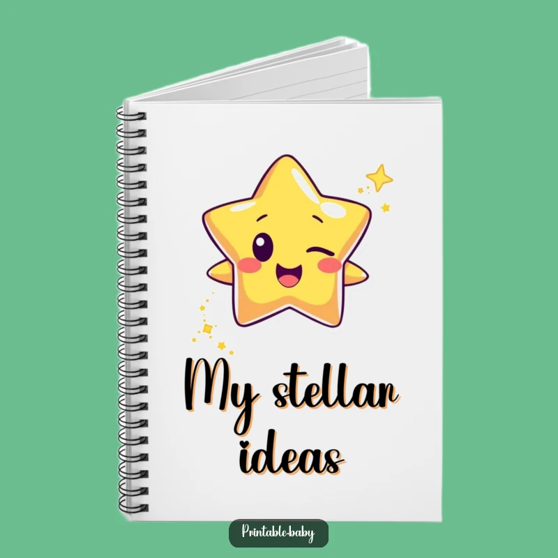 Funny Winking Star Notebook: Glitter Trail for Sparkly Ideas & Journaling