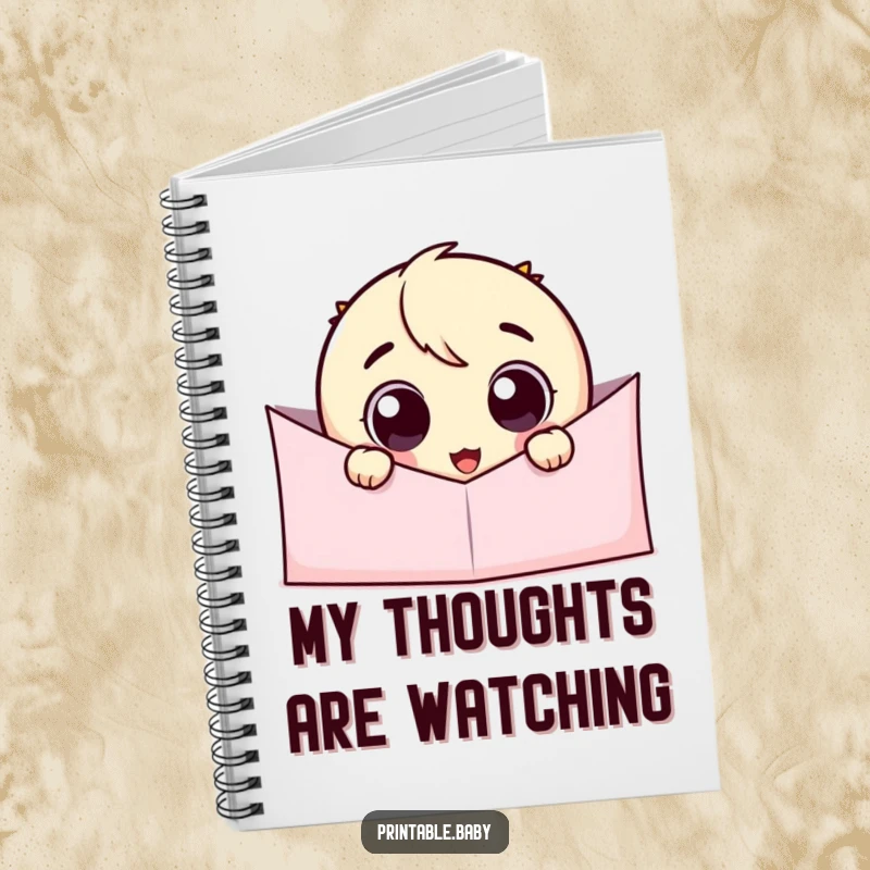 Funny Googly Eye Peeking Notebook: A playful character with big eyes peeks from the cover, inspiring creativity and humor in your notes.