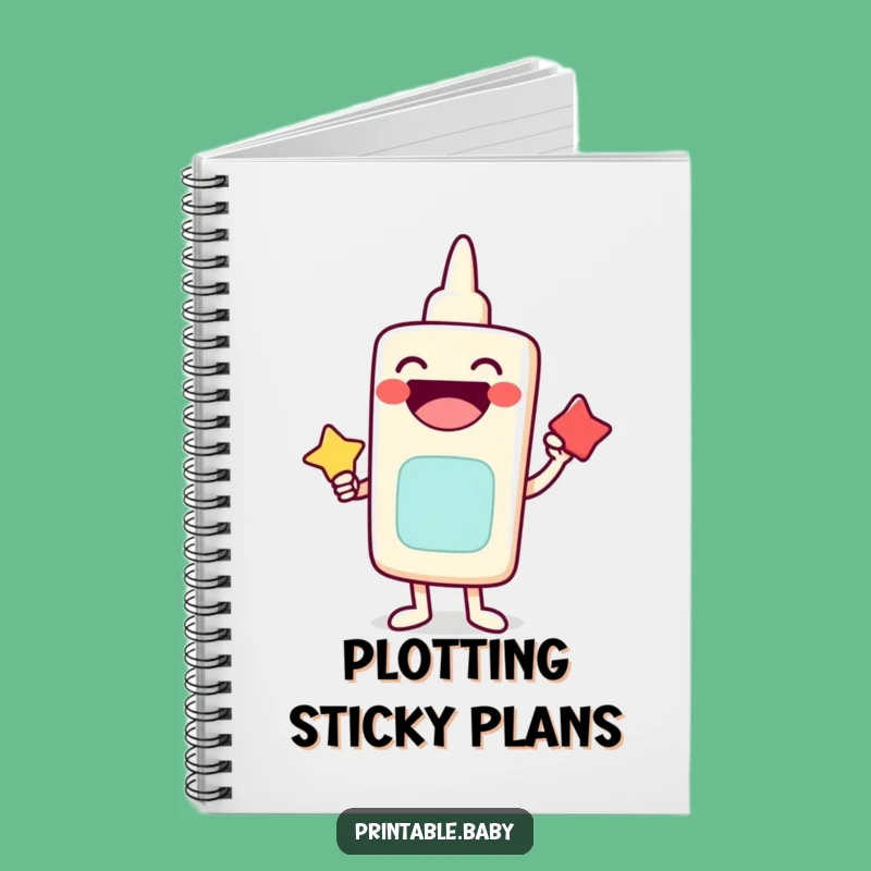 Funny Laughing Glue Stick Notebook: Cheerful Character Journal, Ideal Office Gift