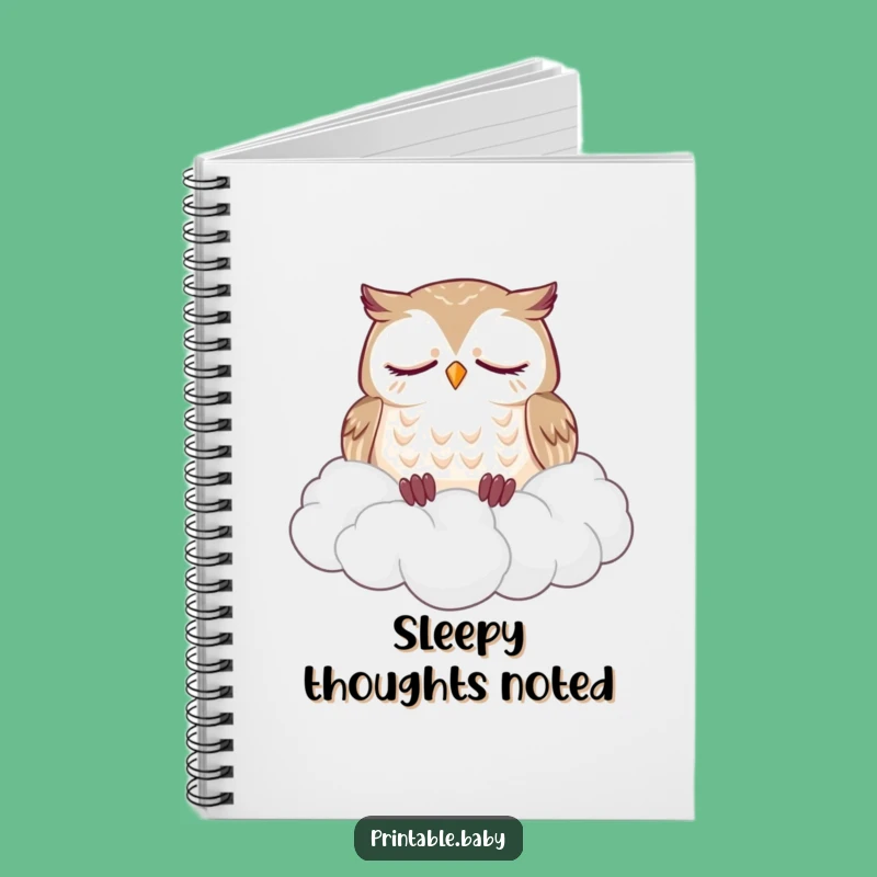 Funny Owl Cloud Notebook: Jot Down Peaceful Thoughts