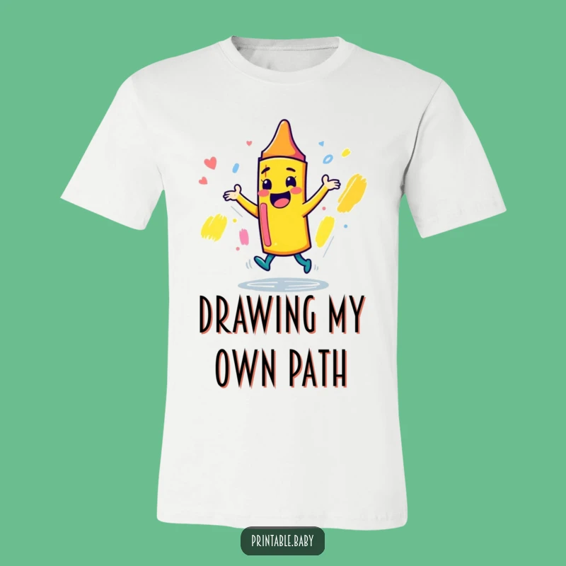 Funny Crayon T-Shirt: Playful Dancer for Creative Expression & Humorous Style