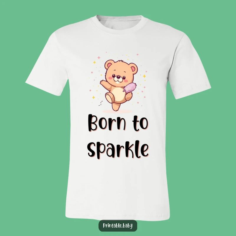 Funny Bear Cub Glitter T-Shirt: Tiny Cub Sparkle Explosion Tee, Ultimate Funny Gift