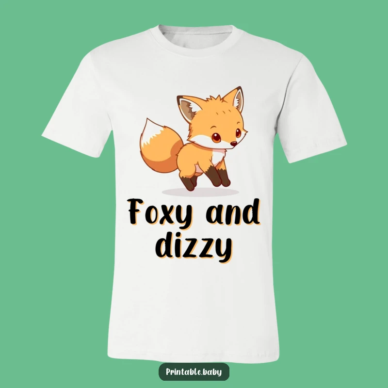 Funny Fox Cub T-Shirt: Playful Tail Chasing Humor for Your Wardrobe