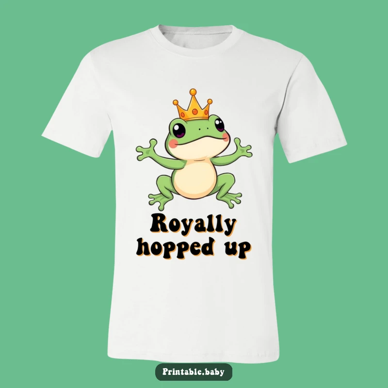 Funny Frog King T-Shirt: Hilarious Royal Leap for a Playful Wardrobe