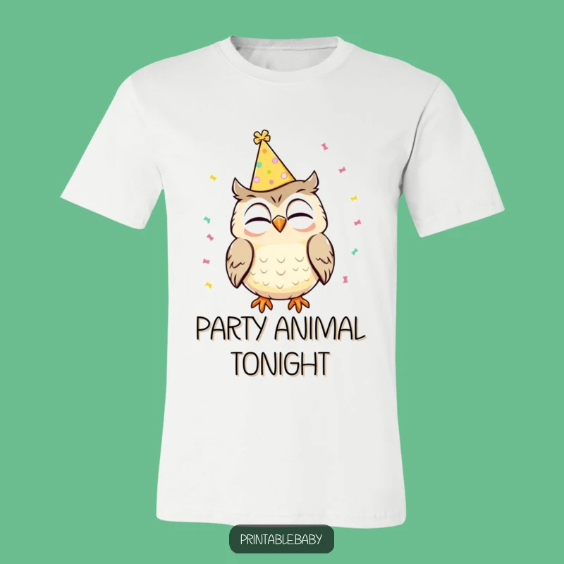 Funny Owl T-Shirt: Party Hat Giggles Tee, Excellent Funny Gift