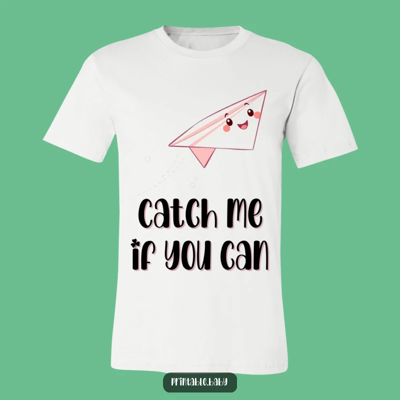 Funny Paper Airplane T-Shirt: Happy Soaring Character, Awesome Funny Gift for All