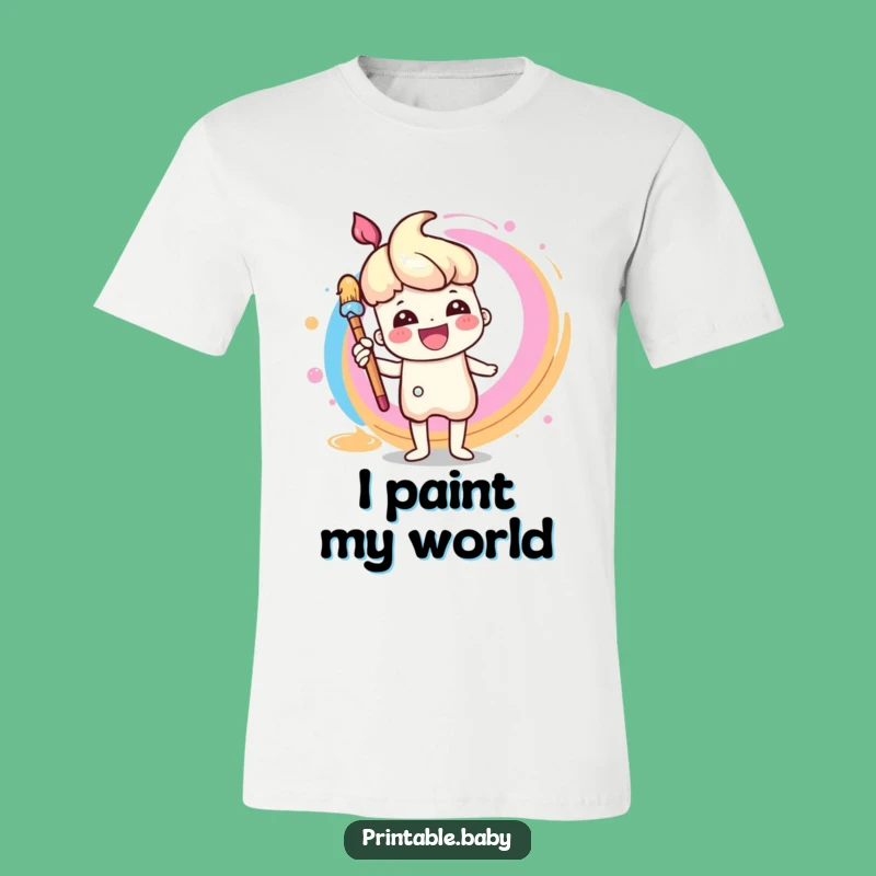 Funny Paintbrush T-Shirt - Cheerful Rainbow Swirl Art Tee for Creative Gifts