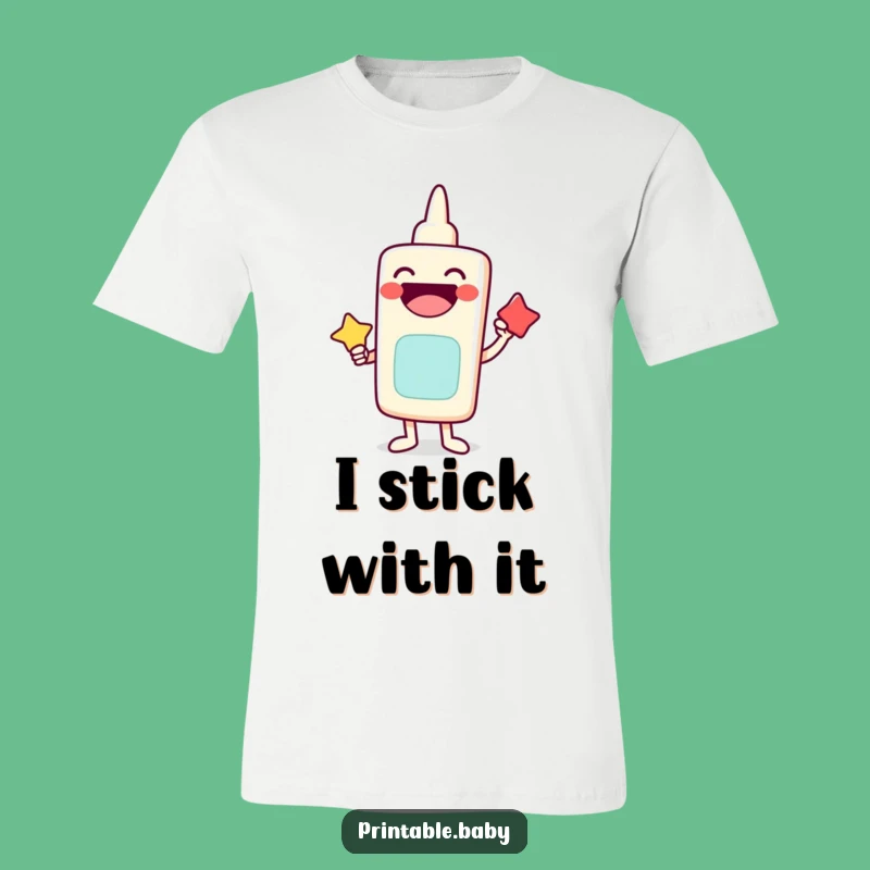 Funny Laughing Glue Stick T-Shirt: Cheerful Character Tee, Great Humorous Gift