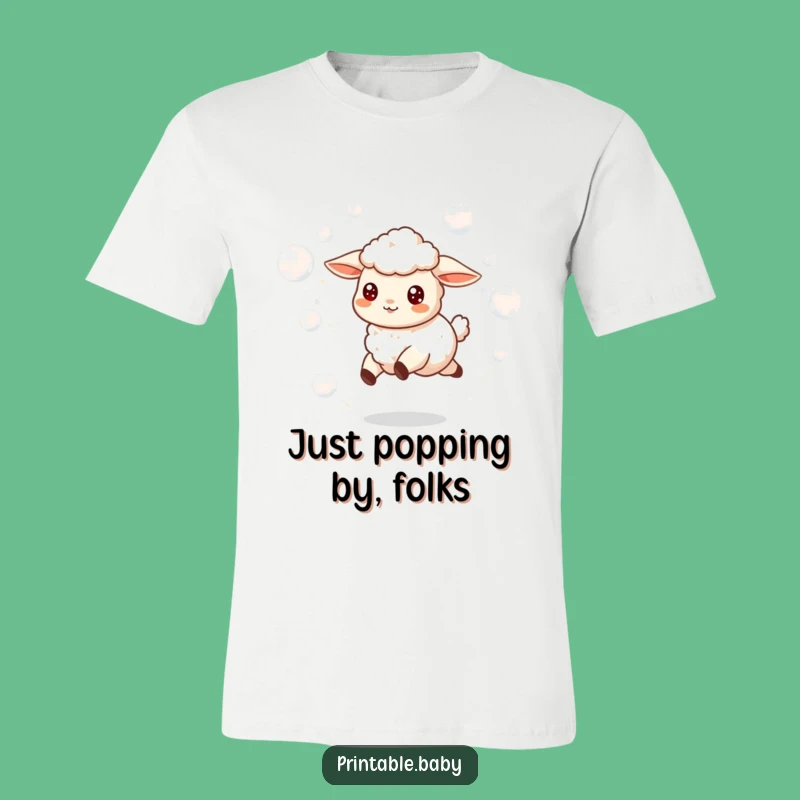 Funny Skipping Lamb T-Shirt: Adorable Sheep and Bubbles Tee, Perfect Funny Gift for Joyful Souls