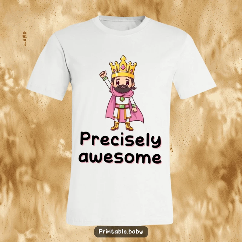 Funny t-shirt depicting a triumphant ruler character standing tall on a finished drawing, symbolizing mastery.