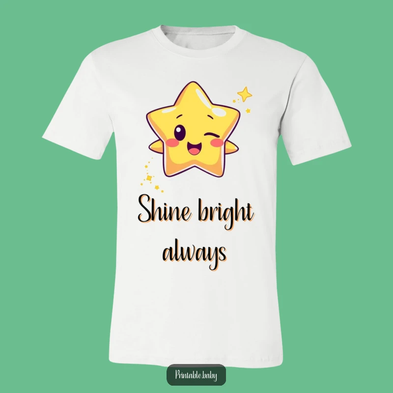 Funny Winking Star T-Shirt: Glitter Trail for a Sparkly & Humorous Look