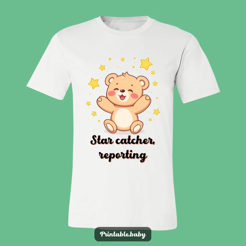 Funny Teddy Bear Stars T-Shirt - Delighted Dreamer Tee