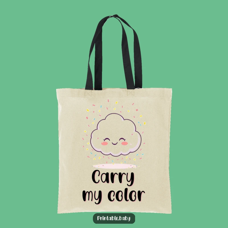Funny Giggling Cloud Tote Bag: Confetti Rain for Creative Essentials & Gifts