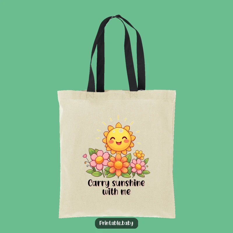 Funny Sun Flowers Tote Bag - Giggling Bright Character Gift