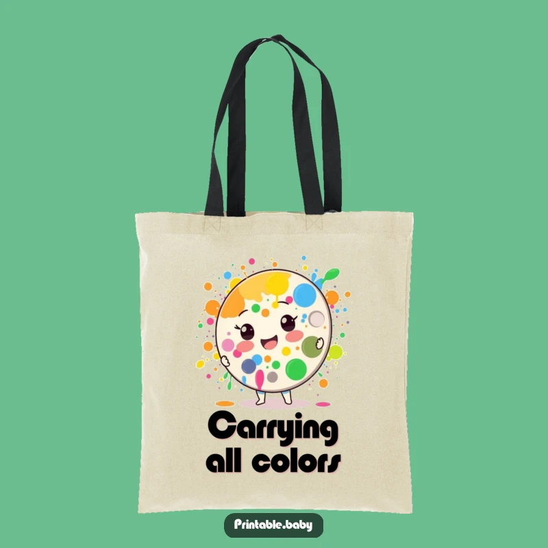 Funny Paint Palette Tote Bag: Carry Your Colors - Stylish and Humorous Accessory