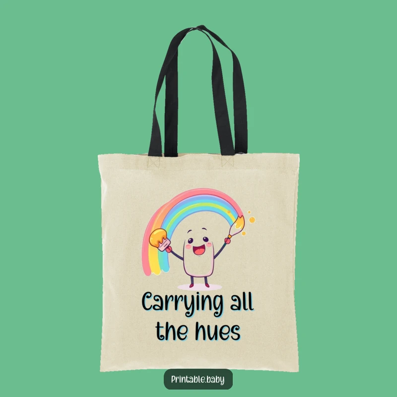 Funny Paintbrush Rainbow Tote Bag: Carry Your Colors, Ideal Funny Gift!