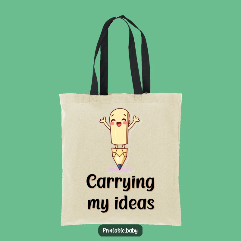 Funny Pencil Tote Bag - Silly Balancing Accessory for Writers & Funny Gifts