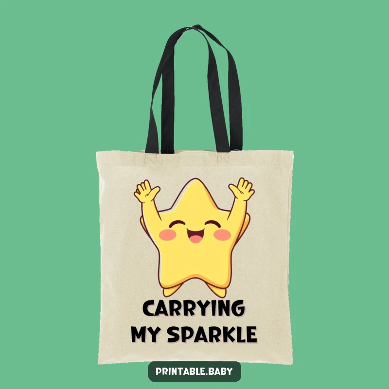 Funny Giggling Star Tote Bag: Hilarious Carry-All for Joyful Essentials
