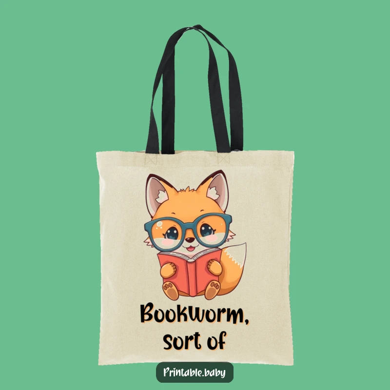 Funny Baby Fox Book Tote Bag - Hilarious Carry-All for Readers