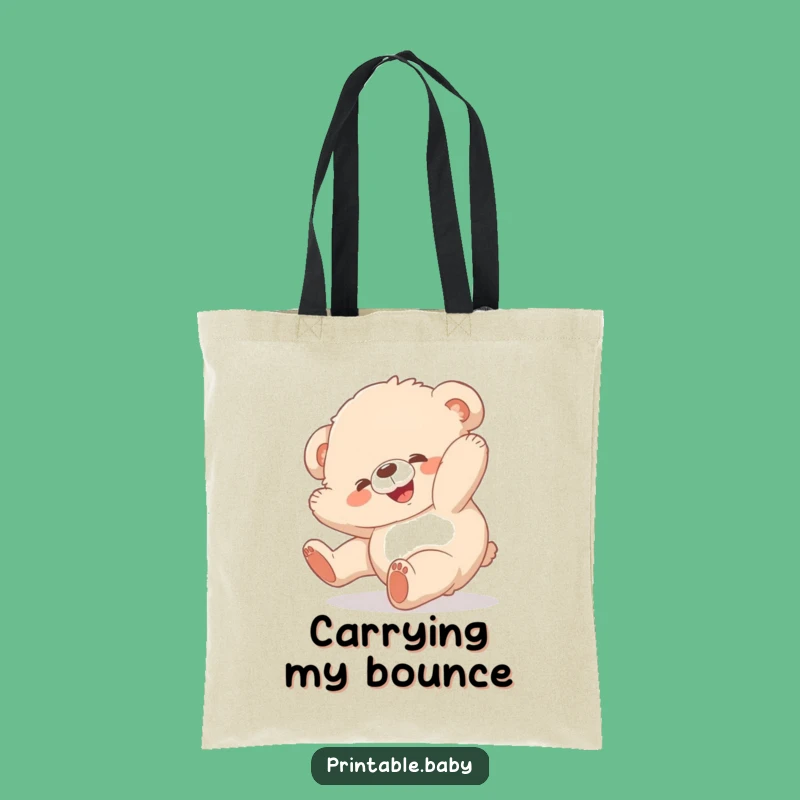 Funny Bear Cub Tote Bag: Carry Your Day with Joyful Humor