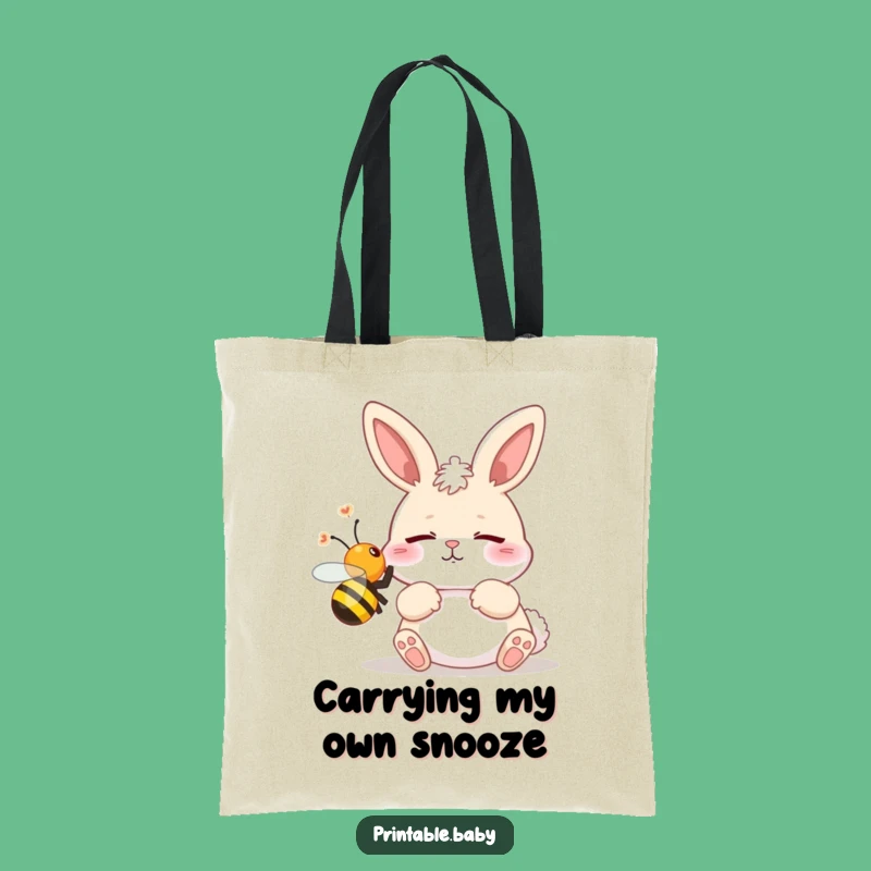 Funny Bunny Startled by Bee Tote Bag: Carry Your Laughs in Style!