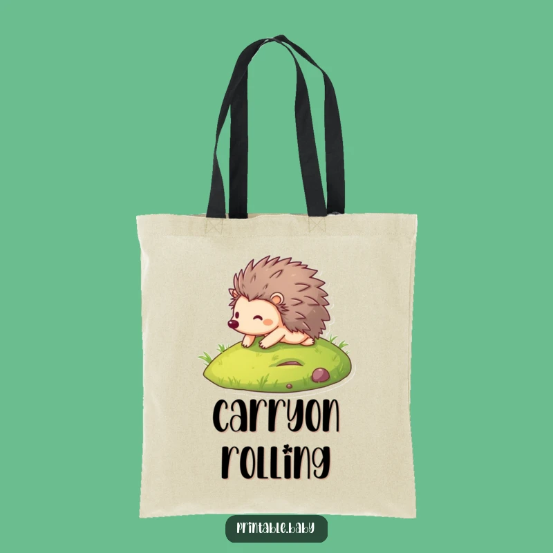 Funny Hedgehog Tote Bag - Hilarious Rolling Critter Accessory