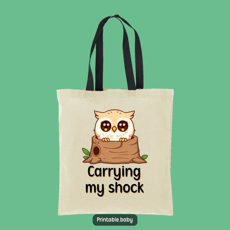 Funny Surprised Owl Tote Bag: Carry Your Day with Woodland Wonder
