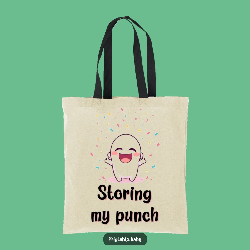 Funny Hole Punch Confetti Tote Bag: Playful Carryall for Party Essentials